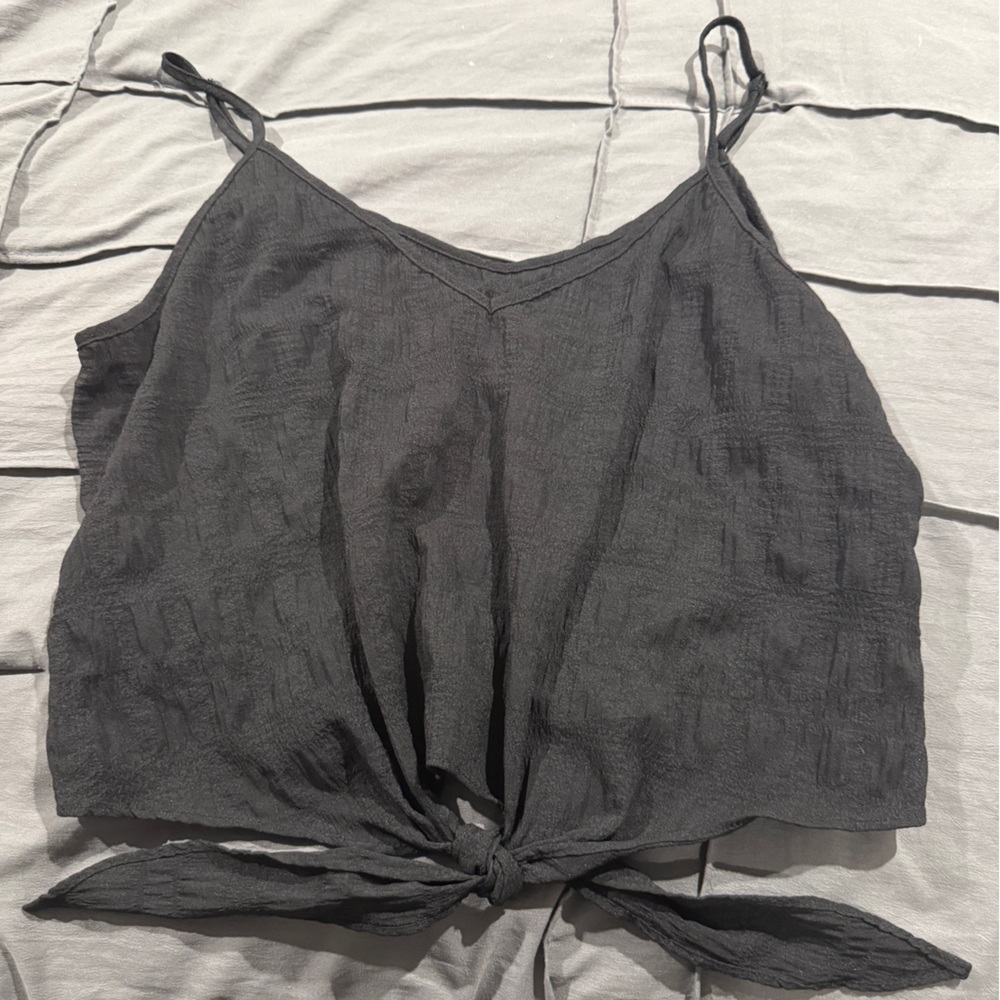 SHEIN Charcoal Tie-Front Camisole